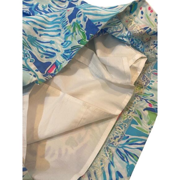 Lilly Pulitzer Fiesta Stretch Dress Coastal Blue Lion Around Size 2 EUC - Picture 7 of 8